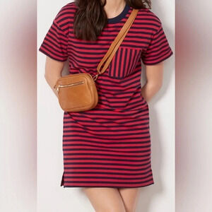 Evereve Red and Black Striped Dress